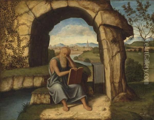 Saint Jerome In The Wilderness Oil Painting - Marco Basaiti
