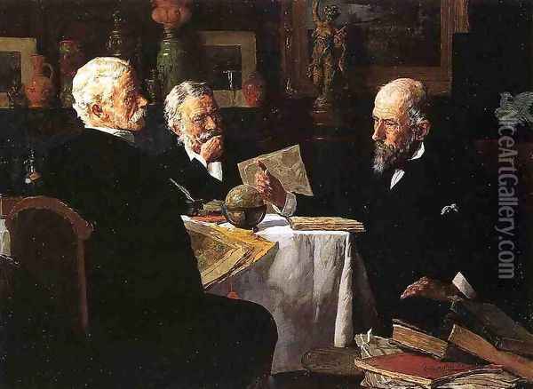 The Conversation Oil Painting - Louis Charles Moeller