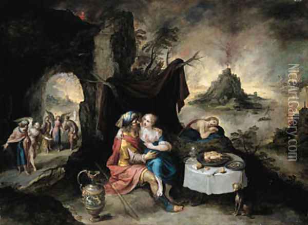 Lot and his Daughters Oil Painting - Frans II Francken