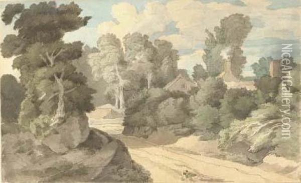 Devon Landscape Oil Painting - Francis Towne