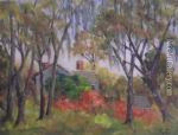 Country Home Oil Painting - George Gardner Symons