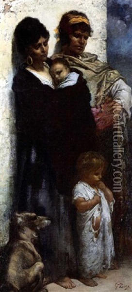 Les Vagabonds Oil Painting - Gustave Dore