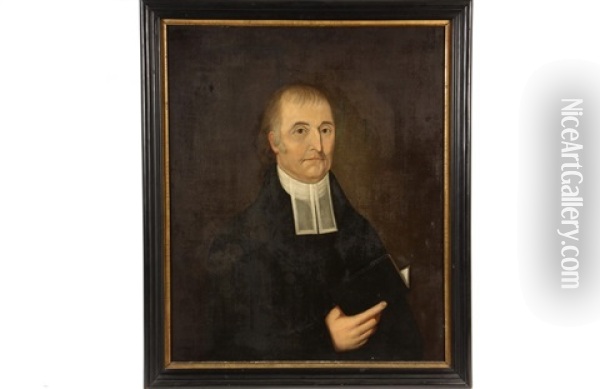 Portrait Of Rev. Dr. Paul Coffin, Pastor Of Buxton, Maine Oil Painting - John Brewster Jr.