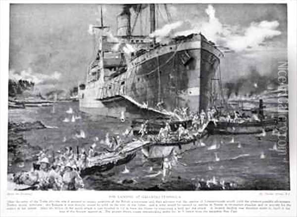 The Landing at Gallipoli Peninsula Oil Painting - Charles Edward Dixon