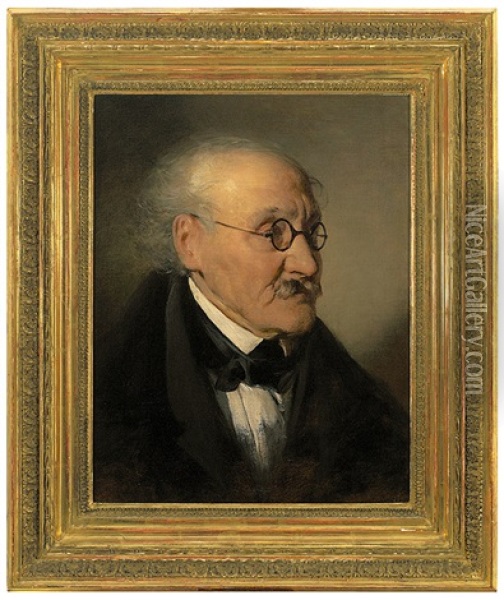 Portrait Des Ignaz Franz Castelli Oil Painting - Friedrich von Amerling