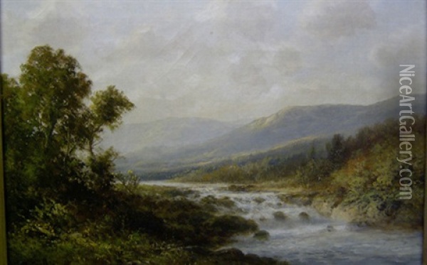 On The Delaware Oil Painting - Thomas Bailey Griffin