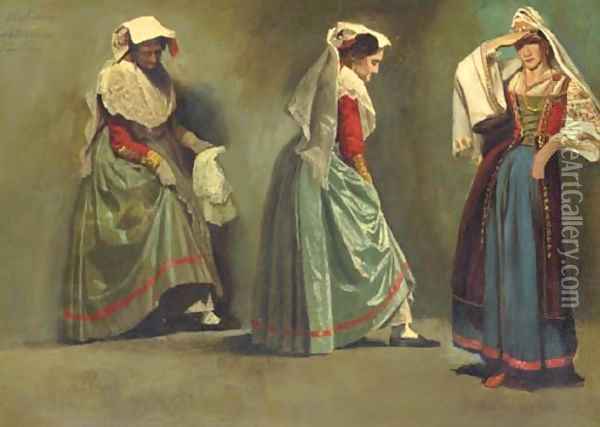 Italian Costume Studies Oil Painting - Albert Bierstadt