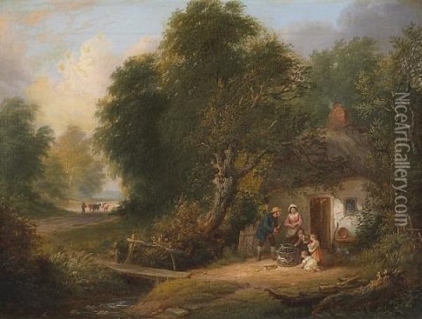 The Cottage Door Oil Painting - William Payne