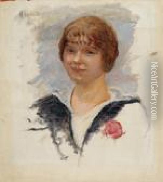Figure De Jeune Fille Oil Painting - Pierre Bonnard