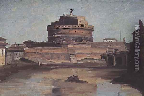 The Castle of St. Angelo, Rome Oil Painting - Jean-Baptiste-Camille Corot