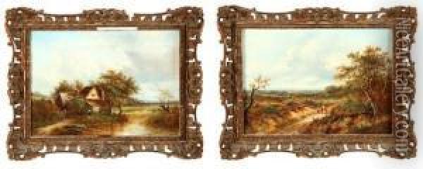 Two Landscapes Oil Painting - Joseph Thors