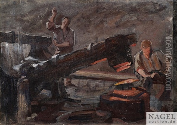 In Der Hammerschmiede Von Abtsgmund Oil Painting - Friedrich von Keller
