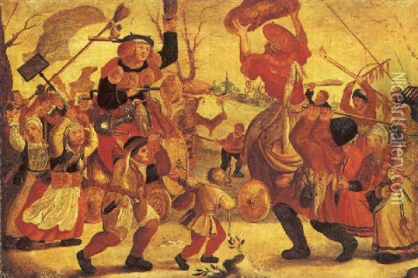 Festa Contadina - Il Combattimento Oil Painting - Pieter Bruegel the Elder
