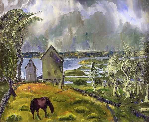 Old Orchard Newport Rhode Island Oil Painting - George Wesley Bellows