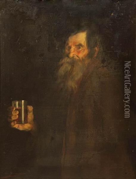 Anciano Con Vaso Oil Painting - Luis Graner Arrufi
