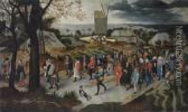 The Wedding Procession Oil Painting - Pieter The Younger Brueghel