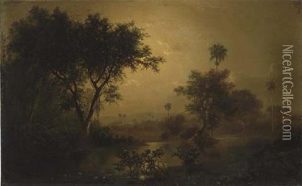 La Noche - Nocturnal Landscape Oil Painting - Esteban Chartrand