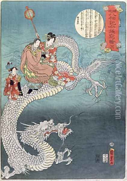 Sea Dragon Oil Painting - Utagawa Kunisada