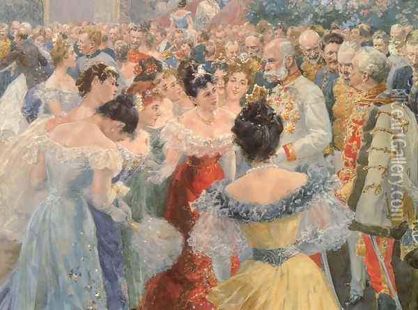 The State Ball Oil Painting - Wilhelm Gause