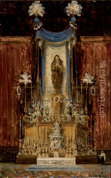 Altar Oil Painting - Virgilio Mattoni de la Fuente