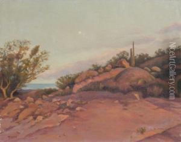 Desert Twilight Oil Painting - Hermann Richter