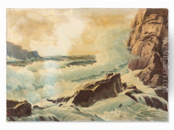 Sea Surf Oil Painting - Paul Grabwinkler