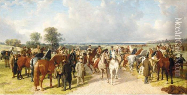 The Horse Fair On Southborough Common Oil Painting - John Frederick Herring Snr