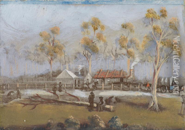 The First House In Ballarat Oil Painting - Donald George Grant Commons