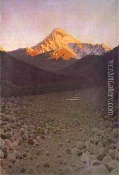 The Mount Kazbek 1897-1898 Oil Painting - Vasili Vasilyevich Vereshchagin