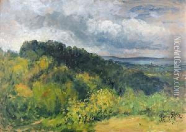 Sommerliche Landschaft Bei Sonnenberg. Oil Painting - Anna Peters