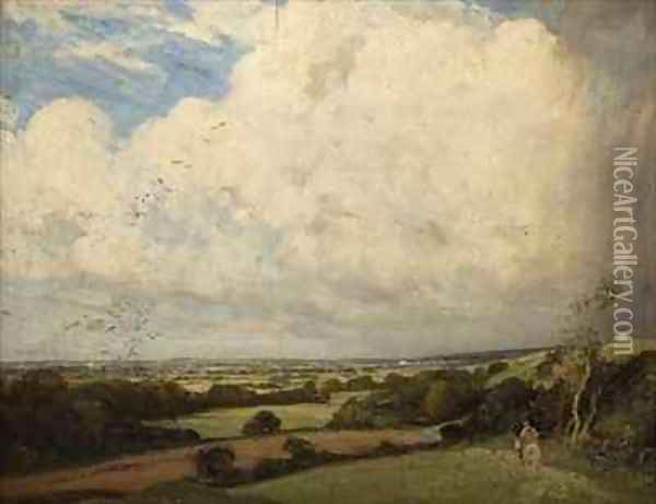 View of Shropshire Oil Painting - Vickers Deville