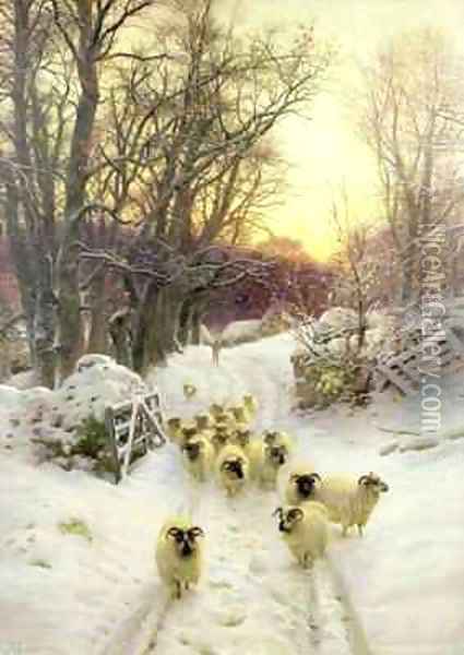 The Sun Had Closed the Winters Day Oil Painting - Joseph Farquharson