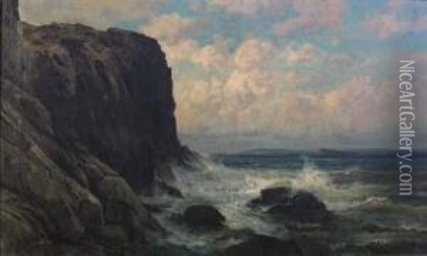 Rocky Coast Oil Painting - Carl Philipp Weber