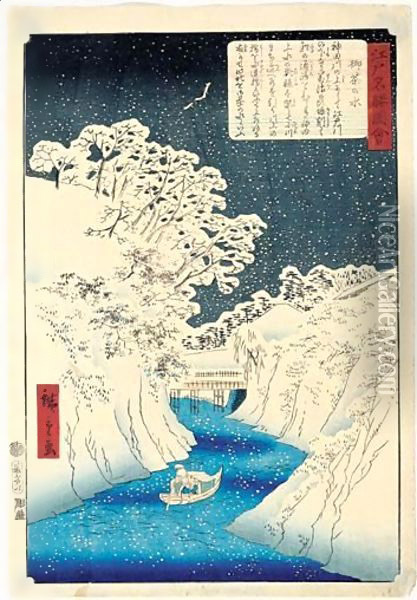 Ocha No Mizu. Ocha No Mizu Enneige Oil Painting - Utagawa or Ando Hiroshige