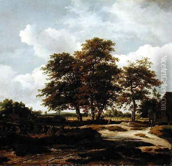 Wooded Landscape with Cornfields 1655 60 Oil Painting - Jacob Van Ruisdael