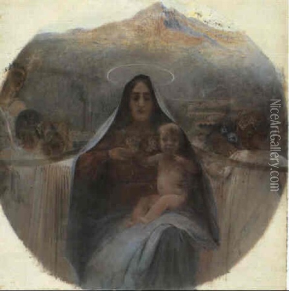 Madonna Del Lavoro Oil Painting - Gaetano Esposito