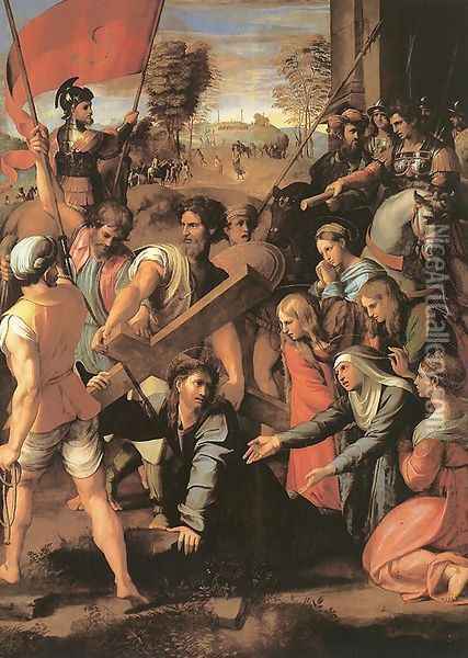 Christ Falls on the Way to Calvary Oil Painting - Raffaelo Sanzio