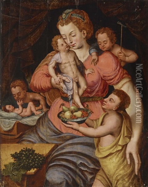 Caritas Oil Painting - Frans Floris the Elder