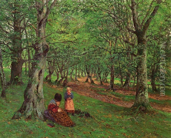 Im Birkenwald Oil Painting - Theodor von Hoermann
