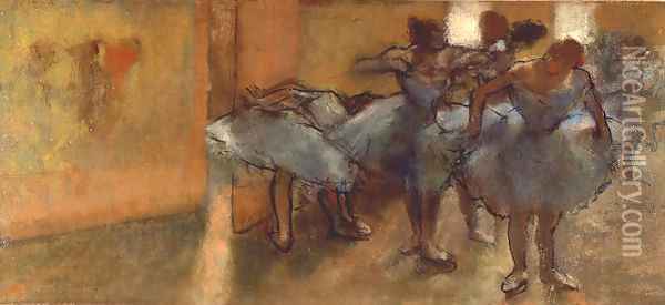 Dancers in the Foyer Oil Painting - Edgar Degas