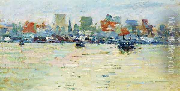 The Ferry Oil Painting - Theodore Robinson