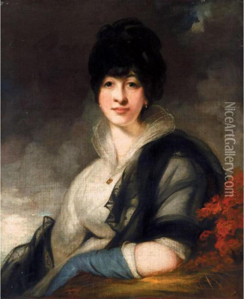 Portrait Of A Lady Oil Painting - John James Masquerier