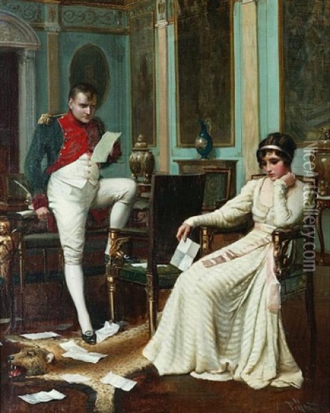 Napoleon And Josephine Oil Painting - Harold H. Piffard