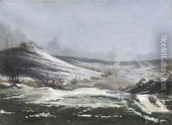 Danische Schneelandschaft Oil Painting - Carl Frederik Peder Aagaard