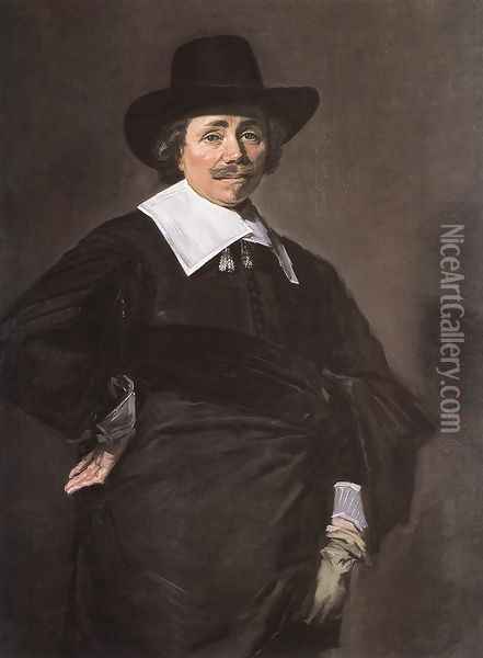 Portrait of a Standing Man 1643-45 Oil Painting - Frans Hals