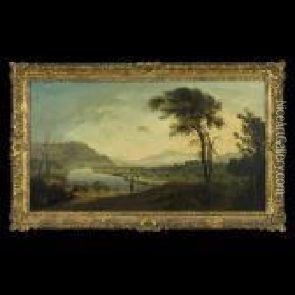 Valley Of The Lune, Lancaster Oil Painting - George, of Chichester Smith