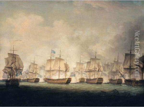 The Battle Of Doggerbank, 5 August 1781 Oil Painting - Richard Paton