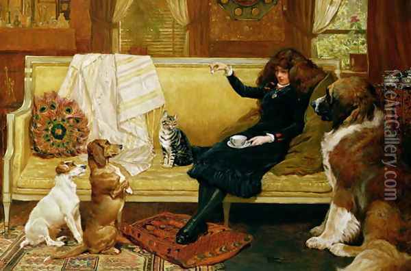 Teatime Treat, 1883 Oil Painting - John Charlton