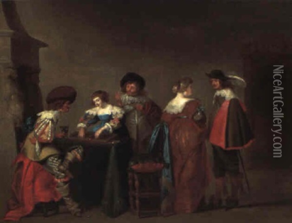 Le Jeu De Jacquet Oil Painting - Jacob Frans van der Merck