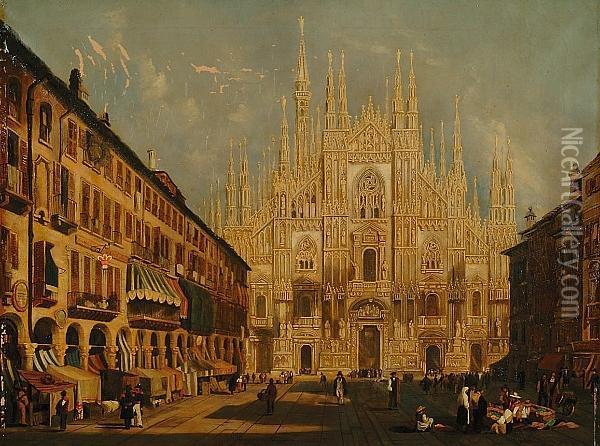 Milan Cathedral Oil Painting - Joseph Josiah Dodd
